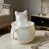 Talos 3D Printed Cat Teacup, Cute Coffee Cup, Figurine Mugs, Holiday and Birthday Gift for Milk Tea Lovers