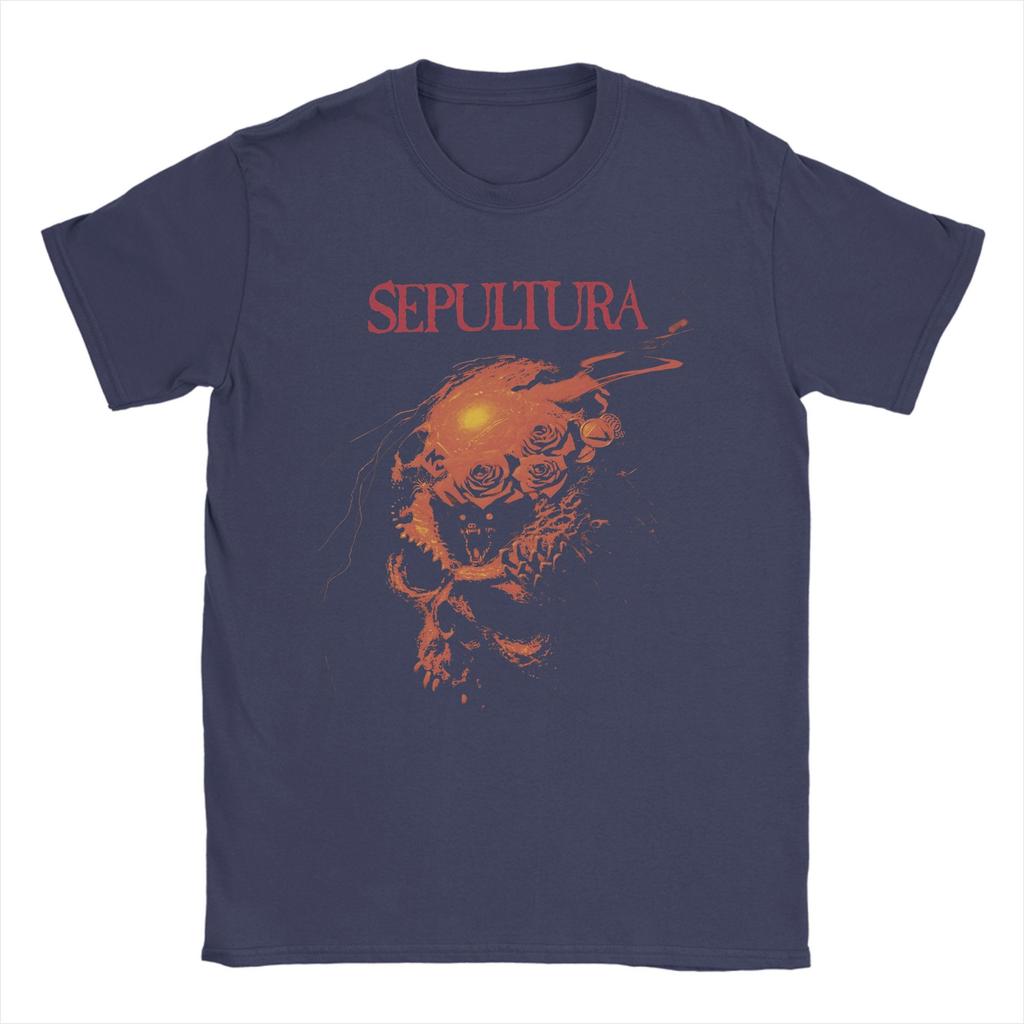 Мужская футболка Sepultura Череп Смешная 100% хлопок Футболка с коротким рукавом Футболка Круглый вырез Одежда Новое поступление