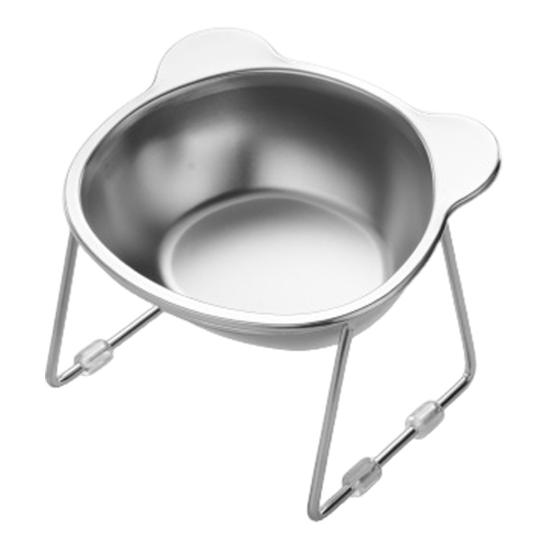 Приподнятая миска для кошек из нержавеющей стали, наклонная приподнятая миска для кошек с металлической подставкой