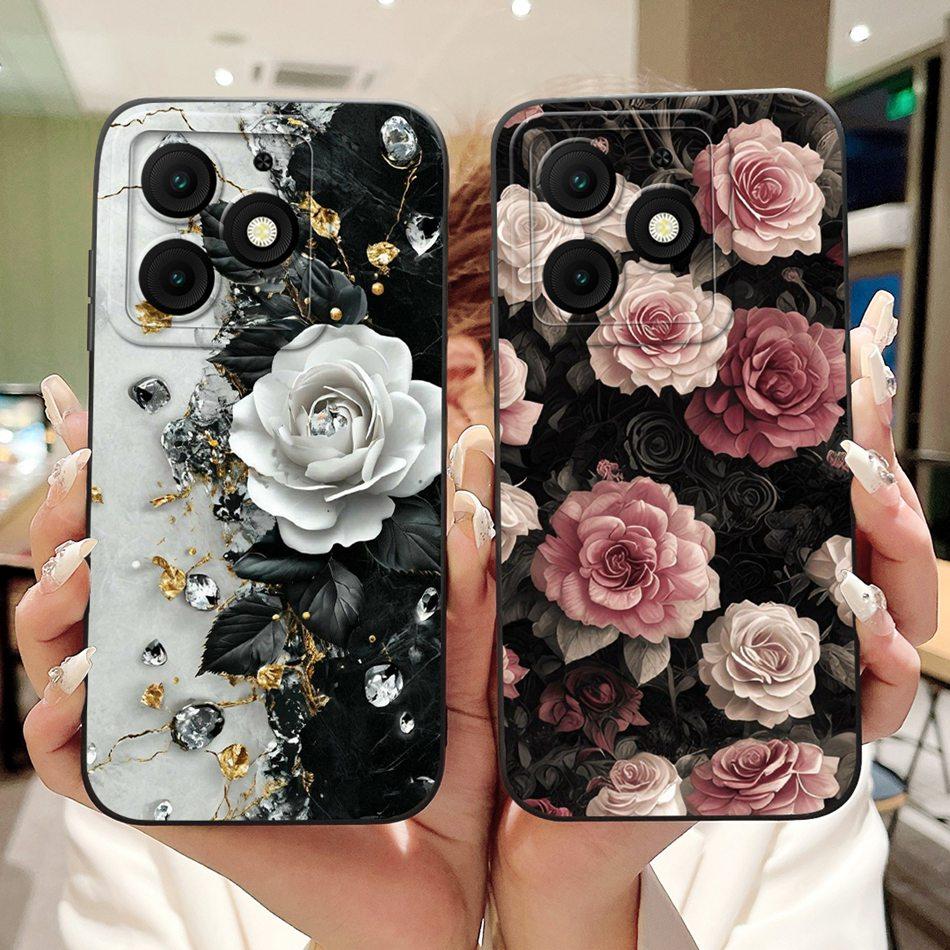 For Itel A50 A50C A667L A669L Beautiful Bow Rose Painting Phone Case For ItelA50 ItelA50C Soft Silicone Shockproof Cases
