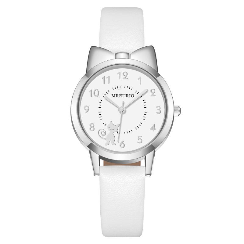 Милый котенок с бантом цифровые часы для девочек студенческие женские часы ремень кварцевые часы