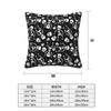 Skull Floral Rose Thorn Gothic 2 Pcs Square Pillowcase Pillow Cover Cushion Decor Comfort Throw Pillow For Home Bedroom