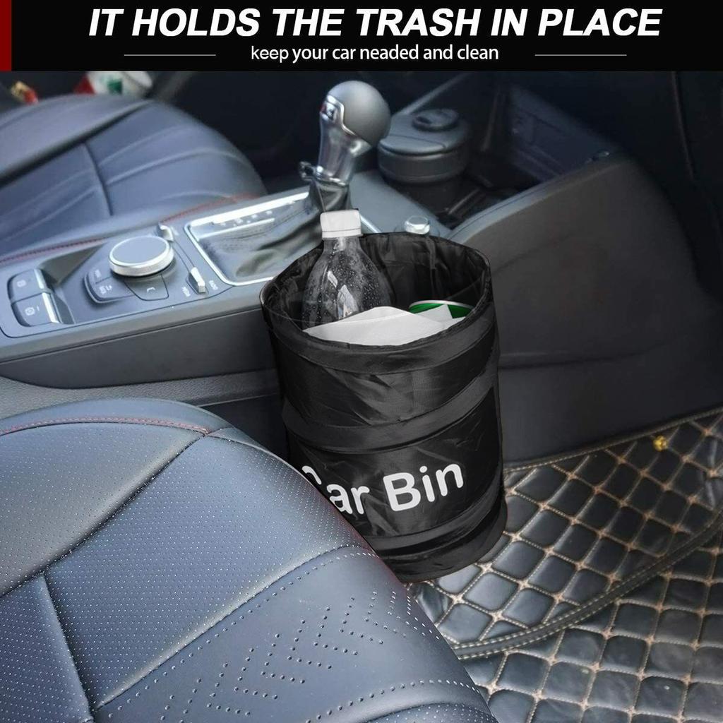 Collapsible Black Car Trash Can Pack Trash Bag Rubbish Waste Bin for Little Leak Proof Car Cooler Bag Garbage Bag
