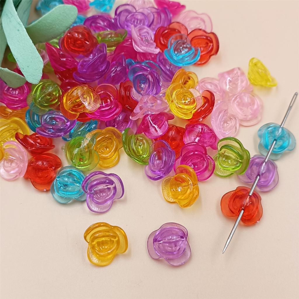 for Jewelry Making Beads With Hole Loose Beads Flower Heart Shell Candy Hand-Beaded Candy Color Mixed Color DIY Crafted 150Pcs Pendant  beads