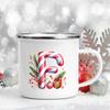26 Letter Printed Enamel Mug Coffee Juice Milk Mugs Christmas Handle Wine Cup Xmas Best Gifts For Her
