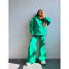Womens Casual Hooded Long Sleeve Loose Sweatshirt Elastic Waist Pants Set Comfortable Streetwear Outfit