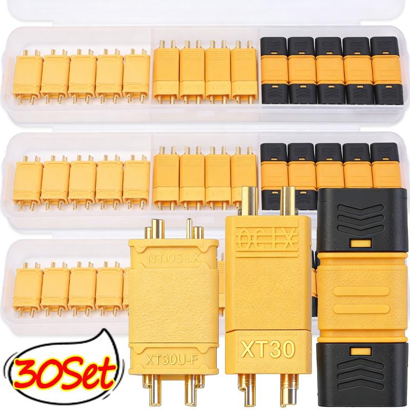 30/1Sets XT30 XT30U MR30 Male Female Bullet Connectors Plugs for RC Lipo Battery Quadcopter Copper Plug Connection Supplies