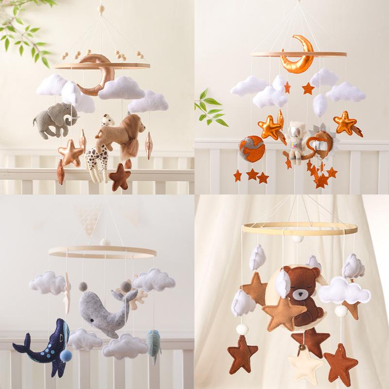 Войлочная animal mobile для кроватки, подвесное украшение, игрушка на кроватку и коляску, погремушка для кроватки, развивающая координацию глаз-рука