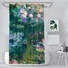 Кувшинки моне Занавеска для душа Пейзаж Занавеска для ванны с крючками для ванной водонепроницаемый пейзаж