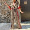 Европейская и американская женская мода, роскошный комплект-двойка с леопардовым принтом
