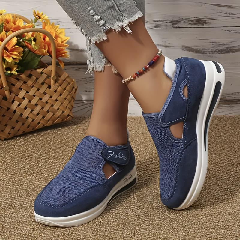 Women's Breathable Thick-Sole Sneakers with Closure - Anti-Slip Rubber Sole, Low-Top Sporty Casual Shoes for Petite Women Ladies Sneakers,