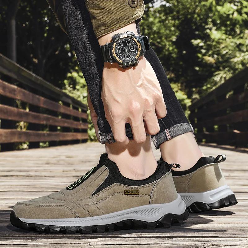 Модная мужская повседневная обувь для активного отдыха, мокасины на платформе для мужчин, нескользящие кроссовки, модная удобная обувь для бега и походов Zapatillas