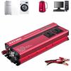 Автомобильный инвертор 2000 Вт, 4 выходных порта USB, двойной светодиодный дисплей, преобразователь синусоидальной волны постоянного тока 12 В/24 В в переменный ток 110 В/220 В