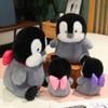 Adorable Penguin Doll Plush Toy Stuffed Grey Animal Bowknot Female Plushie Sitting Soft Gift