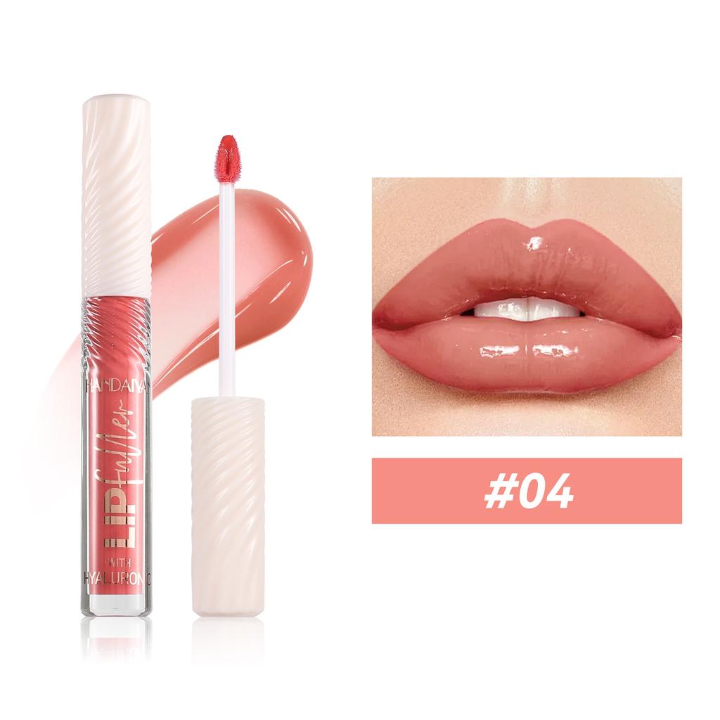 HANDAIYAN 8-Color Mirror Lip Gloss Hyaluronic Acid Lipstick Hydrating Moisturizing Pearl Fine Shine Fuller Looking Easy Color