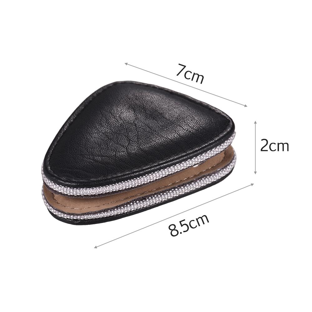 Guitar Picks Holder Case Bag PU Synthetic Leather with 6pcs Celluloid Picks String Instrument Accessories