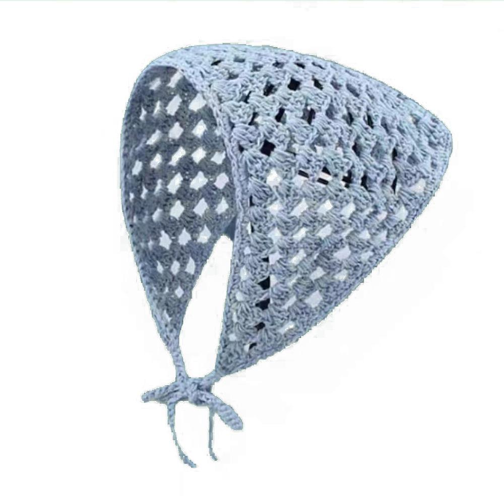 Пасторальный стиль Вязаный крючком треугольный платок на голову Многоцветный треугольный тюрбан Шарф Повязка для волос Женщины Девушки