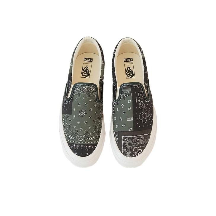 Kith x Vans Vault OG Classic Slip-On LX Bandana - Scarab Унисекс Кроссовки Зеленые VN0A45JK6CF