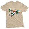 Funny Graphic Tee Anime Cartoon Sushi Lifting Barbell Japanese Sound Effect Print Short Sleeve Loose Unisex T Shirt Tops