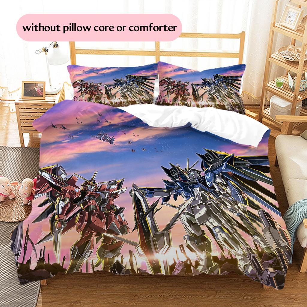 Mobile Suit Gundam Epic Battle Bedding Set Duvet Cover Pillowcase No Filler, Soft Home Bedroom Decor, Perfect Gift for Fans.chl