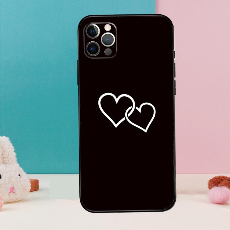 Милый Красивый Маленький Белый Чехол-Сердечко Для iPhone 14 13 12 11 15 16 Pro Max X XR XS Max 14 Plus Мягкая Задняя Крышка