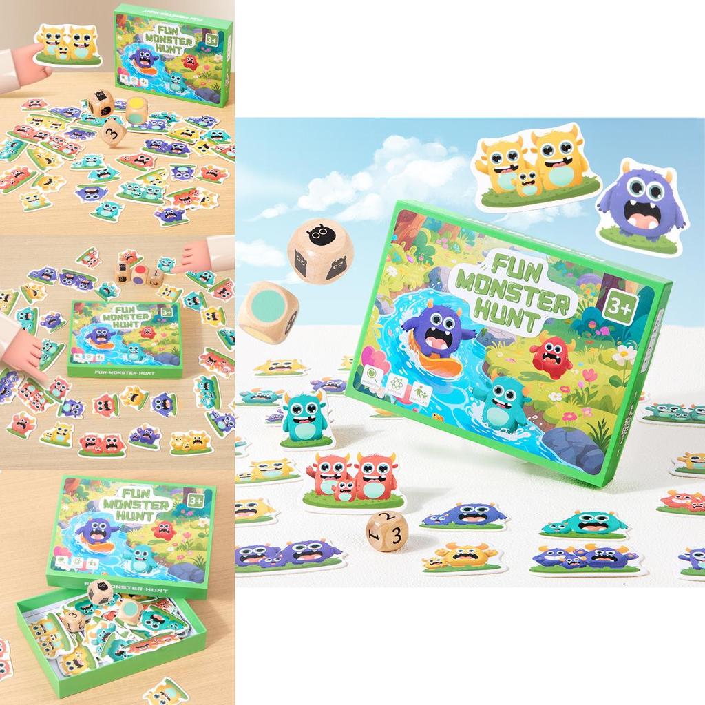 Wood Fun Monster Hunt Desktop Interactive Game Children Puzzle Toy For Kids Early Education