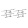 4PCS 5in Boat Cleat 316 Stainless Steel Open Base Dock Cleats High Polished Yacht Dock Mooring Cleat for Speedboat