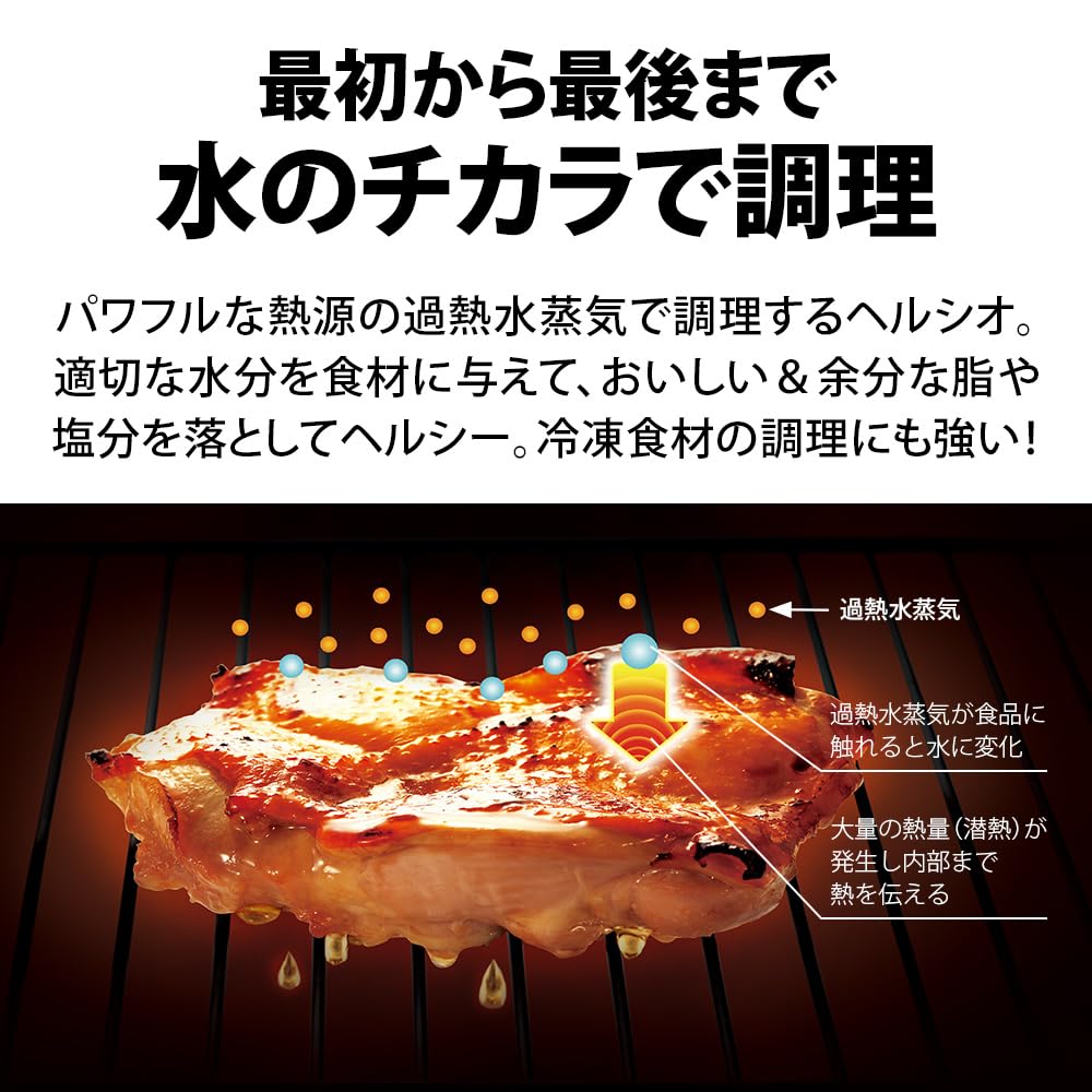 Sharp Water Oven Healsio Gray Convection Cooking with Smartphone Link High Performance Sensor High Grade Model AX-RS1A-H 2-tier