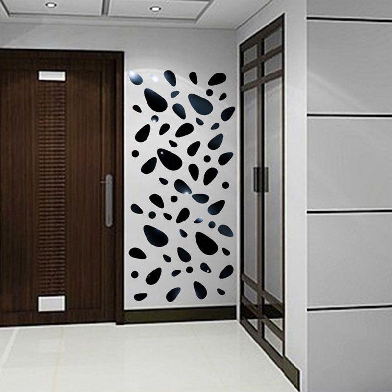 Превосходные 12 шт. 3D зеркальные виниловые наклейки на стену для легкого украшения дома
