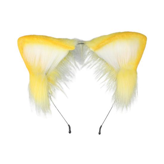 Повязка на голову в японском стиле с плюшевыми кошачьими ушками, украшение для волос, подарок, изготовление ярких цветных аксессуаров для волос