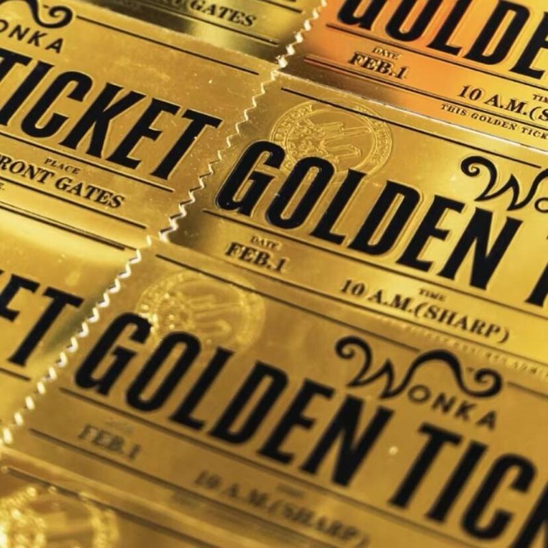 1 шт. Детские подарки Wonka Charlie Шоколадный золотой билет Аниме Золотой ваучер Брошь Значки на булавках Металлические значки Коллекция закладок