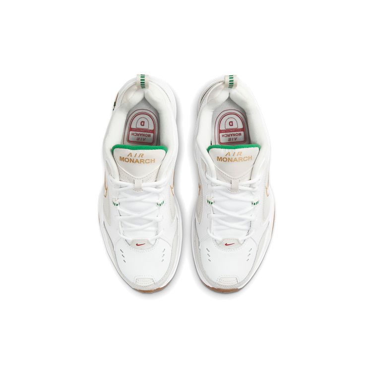 Nike Air Monarch IV White Lucky Green Gold Men Sneakers Phantom-Grey Metallic-Gold 415445-103