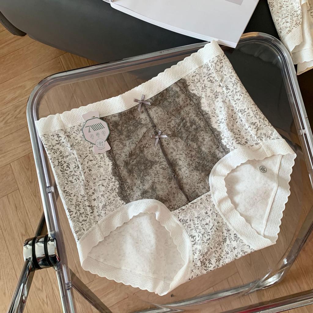 Женское хлопковое нижнее белье большого размера с цветочным жаккардом, высокой талией, защипами на бедрах, антибактериальной ластовицей и расширенной ластовицей