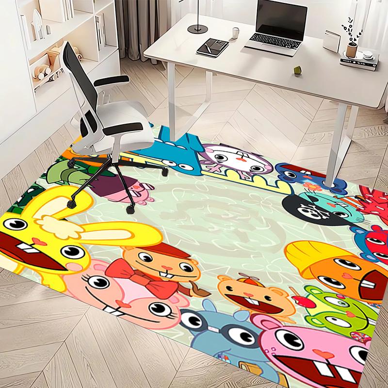 1pc Happy Tree Friends3 Print Area Rug - Soft, Washable Non-Slip Indoor Mat, Living Room, Home Office Decorative Rug,Office Decorative