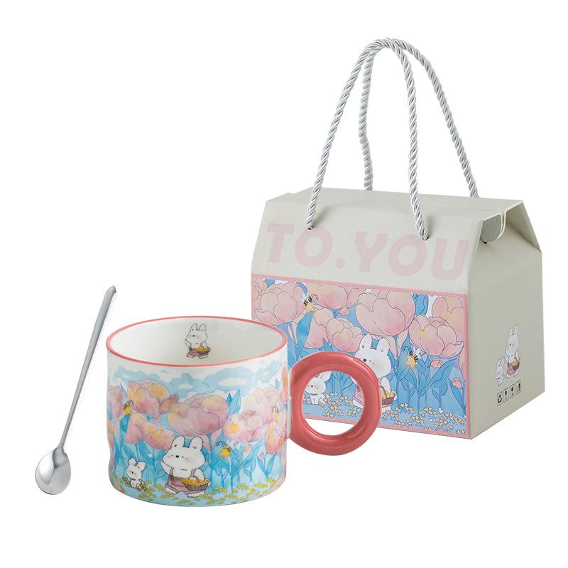 Высокоценная Креативная Кружка Подарок Милая Керамическая Чашка для Воды Сувенир Подарочная Коробка Кружка Тигр Заяц Подарок на Мероприятие Подарок