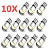 10 Pcs Car LED T10 W5W Canbus Glass COB 6000k Reading Dome Lamp Marker Wedge License PlateLight Bulb