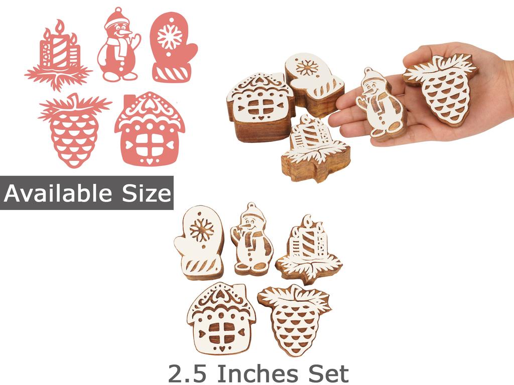 IBA Indianbeautifulart Текстильный печатный блок Зимняя тема Ручная резьба по дереву Печать на деревянном блоке Текстиль