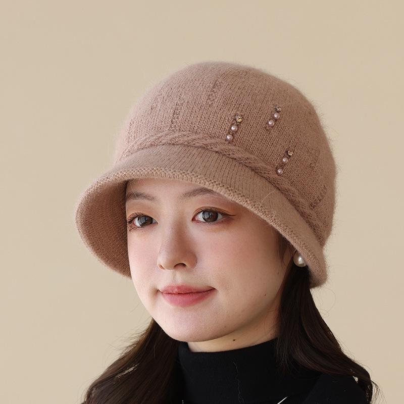 Hat Ladies Knitted Wool Hat Fashion Thermal Hat Peaked Hat Autumn and Winter New