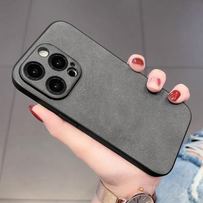 Роскошный матовый чехол из мягкой замшевой кожи для iPhone 15 14 Plus 13 12 11 Pro Max X XR XS 7 8 Plus SE Противоударный ретро чехол