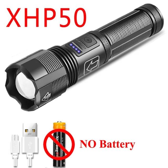 Powerful 4 Core LED Flashlight Zoomable Aluminum Alloy XHP70.2 XHP50.2 Tactical Torch Usb Rechargeable Use 18650 Battery