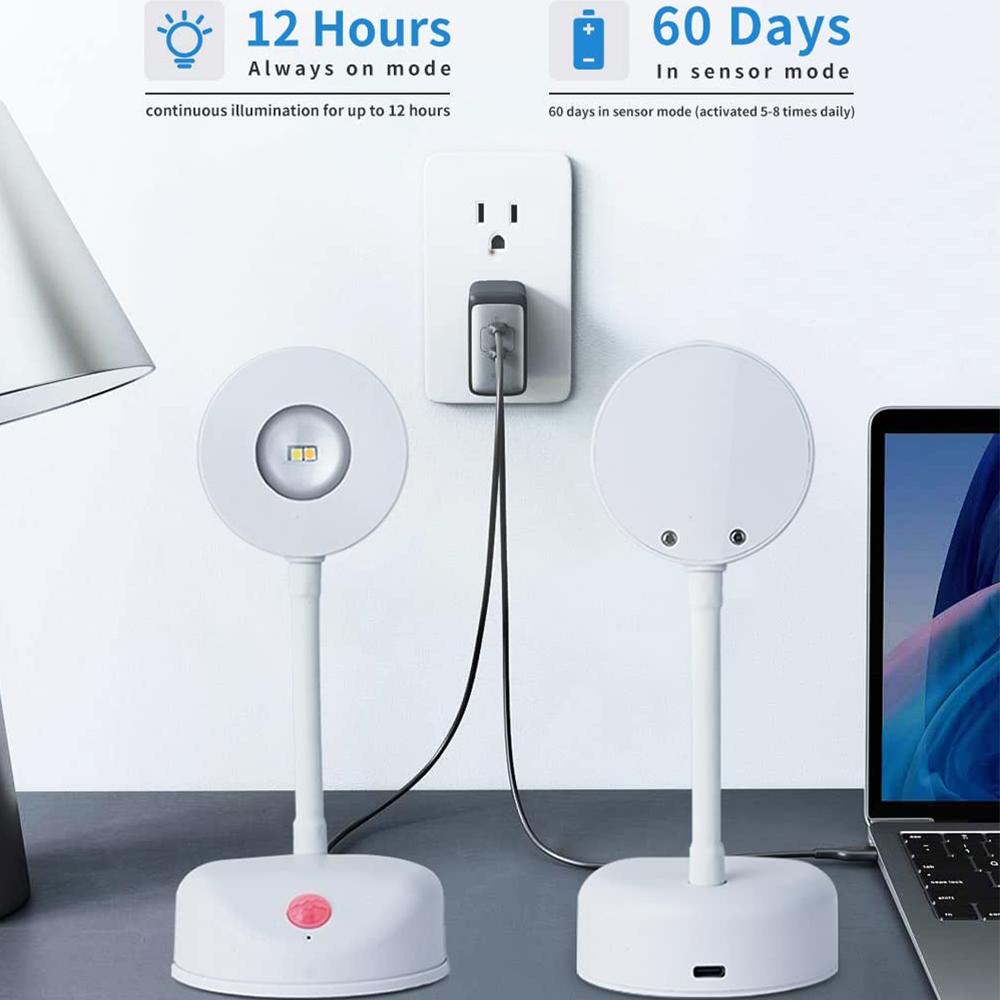 Новый настенный светильник беспроводной прожектор на батарейках с регулировкой яркости вращение на 360° белый