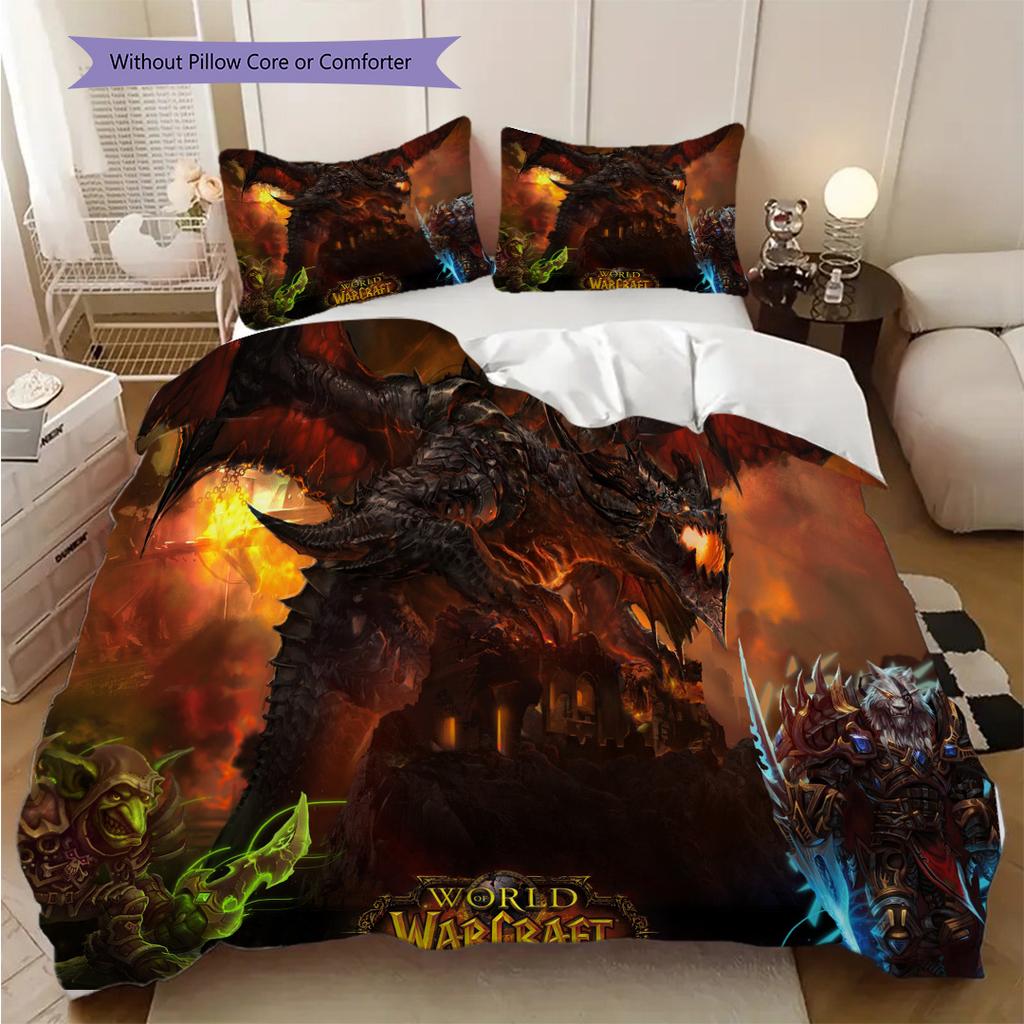 Fantasy Warriors Unite Bedding (1 * duvet cover + 2 * pillowcase, without core) 2D Flat Soft and comfortable Christmas birthday gift