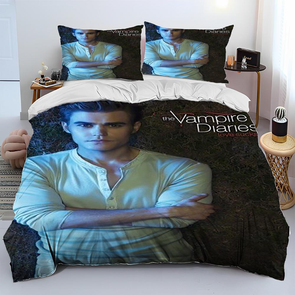 The Vampire Diaries Comforter Bedding Set,Duvet Cover Bed Set Quilt Cover Pillowcase,King Queen Size Bedding Set for Adult Child