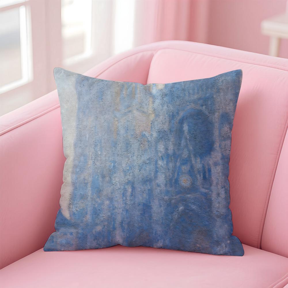 OOscarClaude Monet Cushion Cover Pillow Case Soft Skin Friendly Fabric Comfort Concealed Zipper