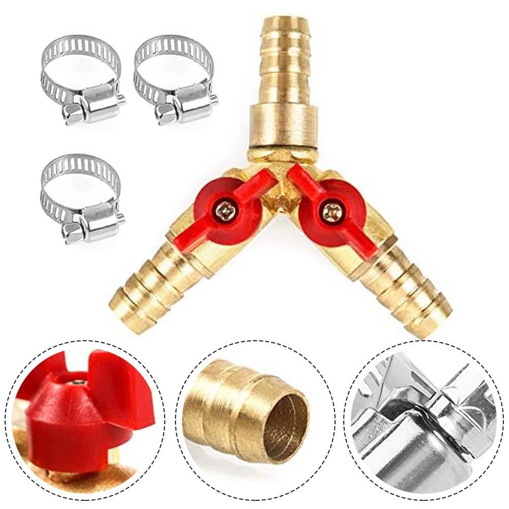 3 Way Hose Connector Y Splitter Ball Valve for Joinery Faucet Air Water Gas