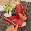 Women Wedge Slippers 2025 Platform Shoes Women Anti-Slip Wear-Resistant Sandals Round Toe Open Toe Slippers Slides Women