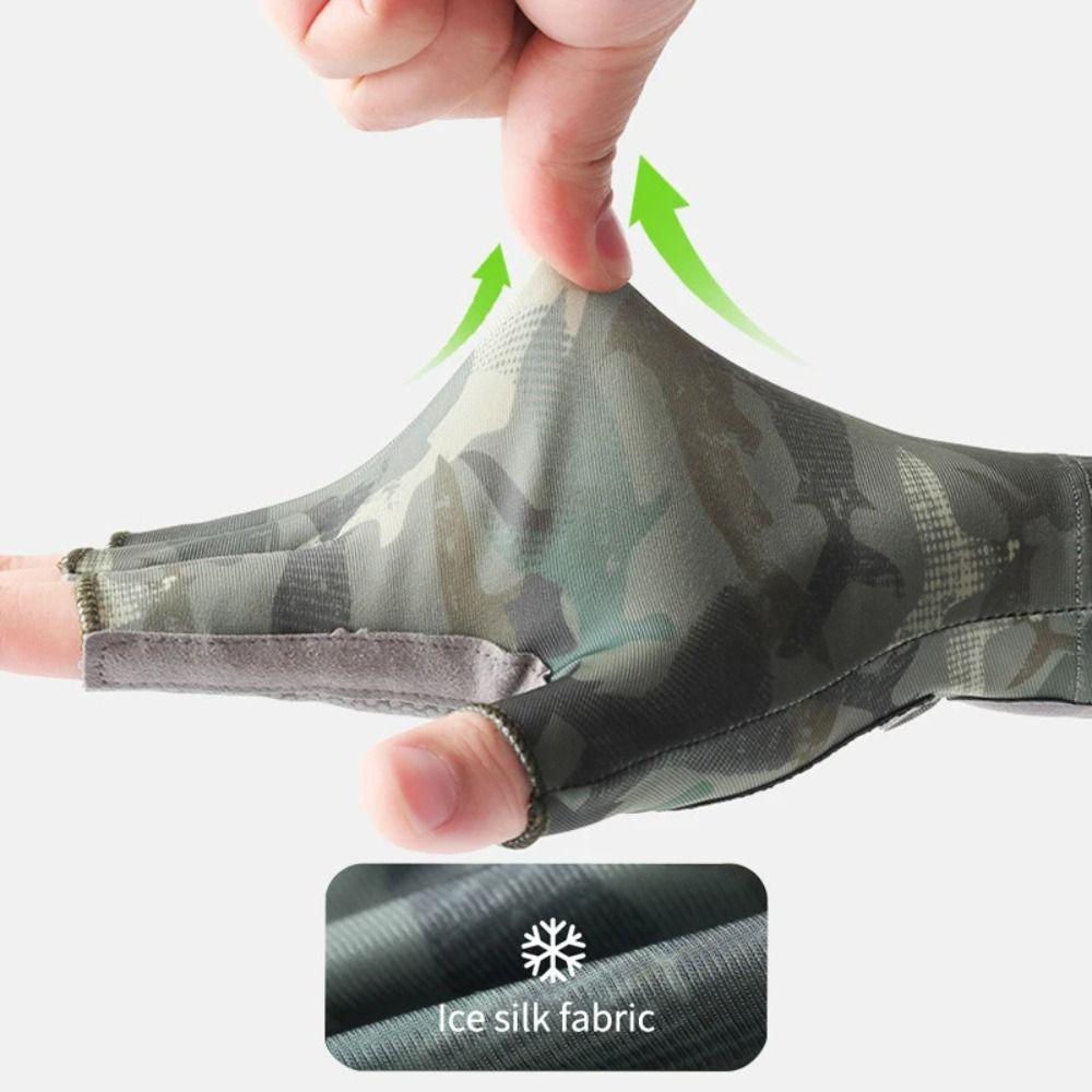 Elastic Fishing Gloves Sweat-absorbent Fingerless Gloves Profession Men Cycling Gloves