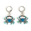Zinc Zinc Alloy Crab Shape Drop Earrings Jewelry Gradient Crab Ear Buckle  Beach Resort Sea Breeze