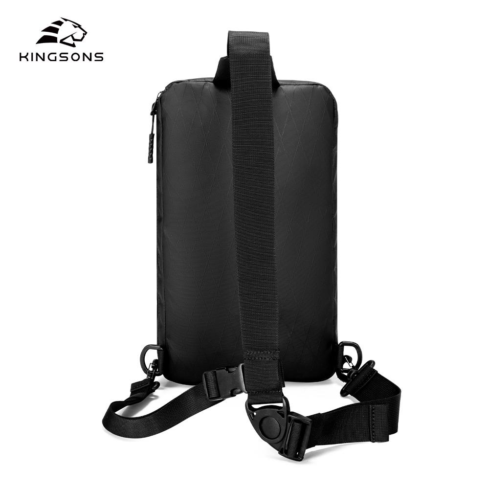 Мужская сумка через плечо Kingsons, водонепроницаемая нагрудная сумка 2025 года, новый лаконичный дизайн, деловая сумка-слинг для планшета 9,7 дюйма, черная KS3336W