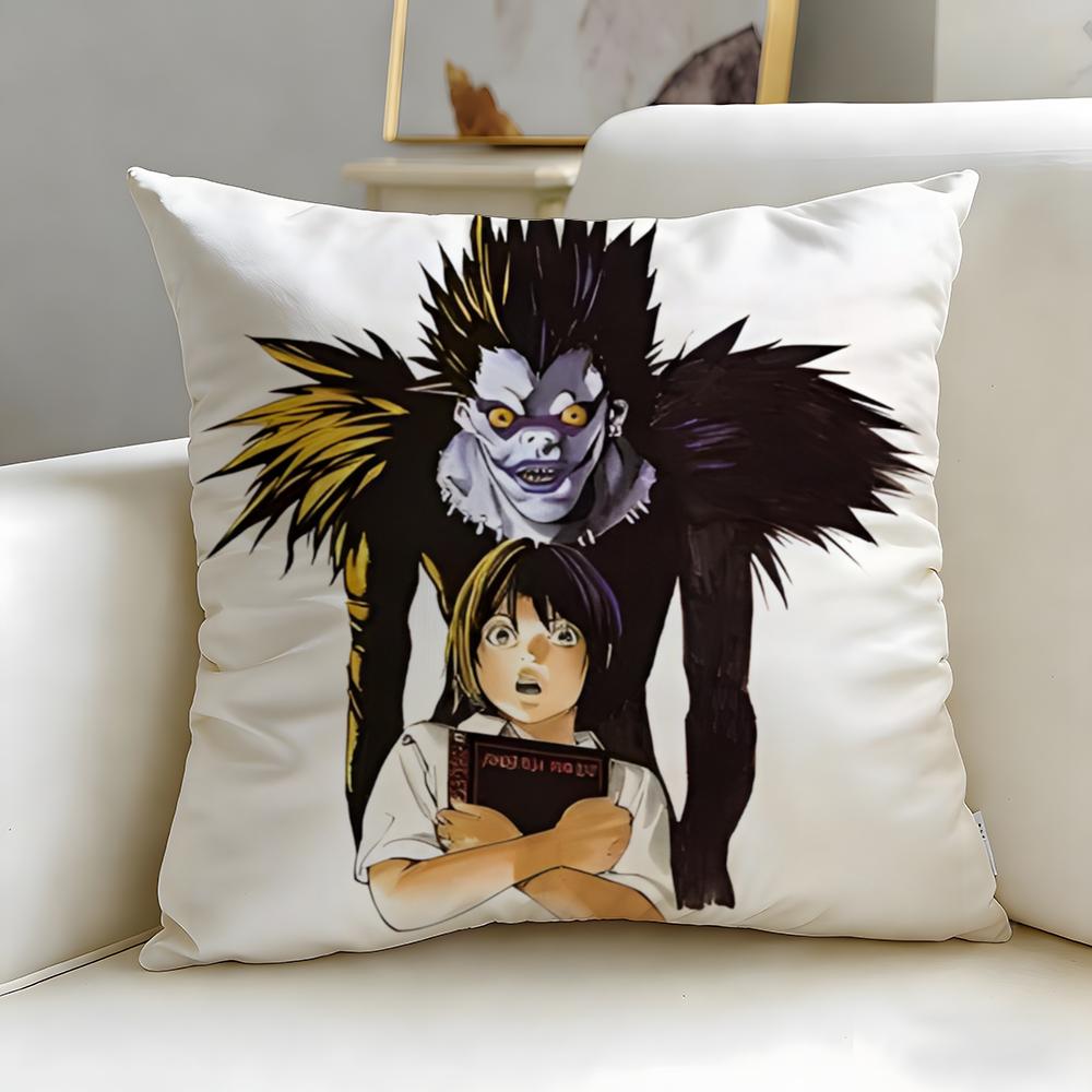 classic anime Death Note Cushion Cover Soft EasyWash Pillow Case Versatile for Couch Bed Travel and Office